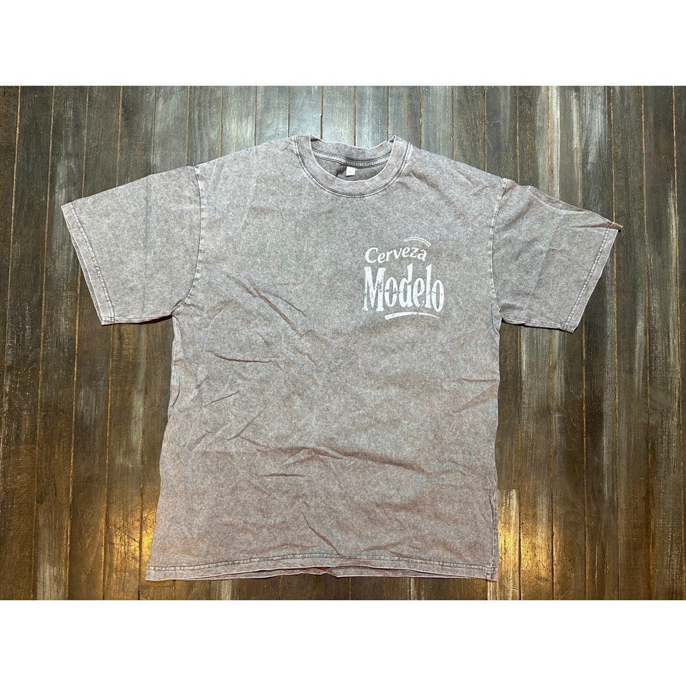 Cerveza Modelo UFO Cowboy Alien Abduction Acid Wash Graphic T-Shirt Mens Large